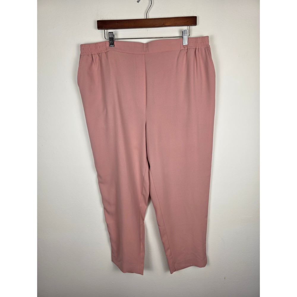 Anthropologie The Essential Pull On Trouser Pants Pink XL Elastic Waist Pockets